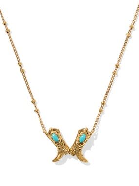 Yellow Rose by Kendra Scott Beau Vintage Gold Boot Short Pendant Necklace